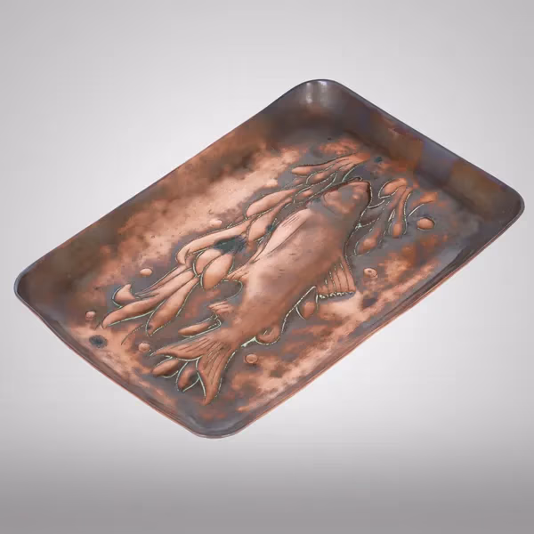 Arts and Crafts Newlyn Small Copper Fish Tray