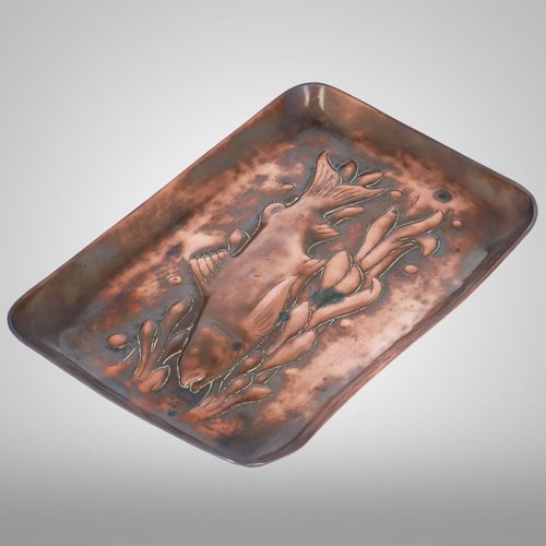 Arts and Crafts Newlyn Small Copper Fish Tray image-1
