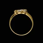18ct Yellow Gold Diamond & Ruby Heart Ring