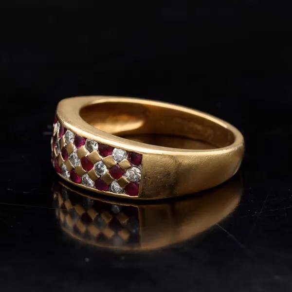Gold Diamond Ruby Ring