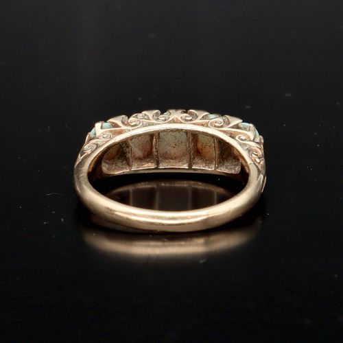 Edwardian 9ct Gold Five Stone Opal Ring image-5