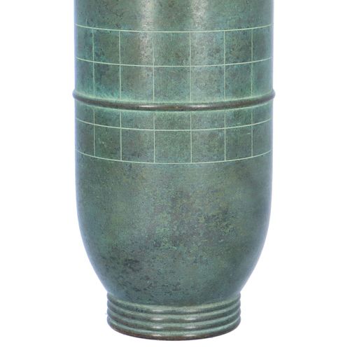 Green Patinated Bronze Vase by Hasuda Shugoro image-3