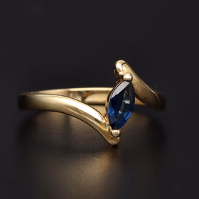 14ct Yellow Gold Marquise Sapphire Ring