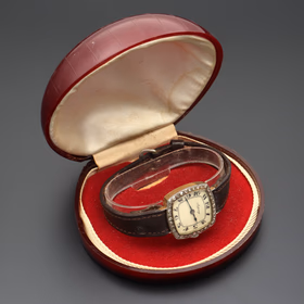 1924 Asprey Watch in 18ct Yellow Gold With Diamond Bezel