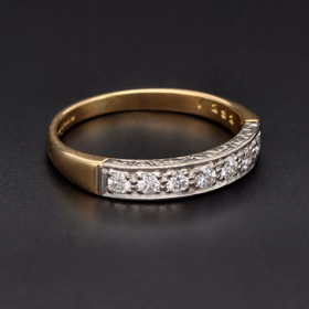 18ct Yellow Gold Diamond Half Eternity Ring