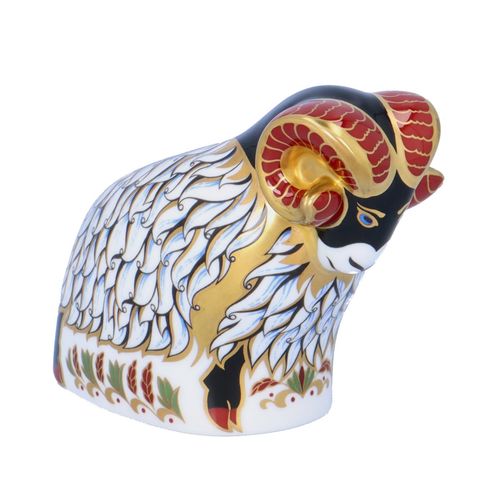 Royal Crown Derby Paperweight of a Ram image-2