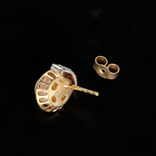 9ct Gold Diamond and Cultured Pearl Studs image-4