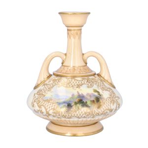 Worcester Blush Ivory Twin Handle Vase