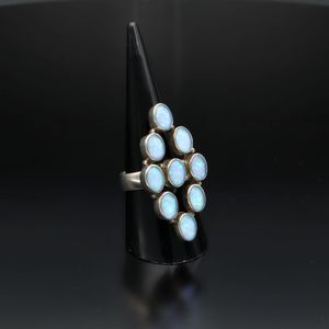 Vintage Sterling Silver and Opal Statement Ring