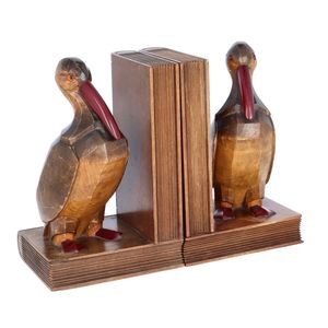 Carved Pelican Bookends