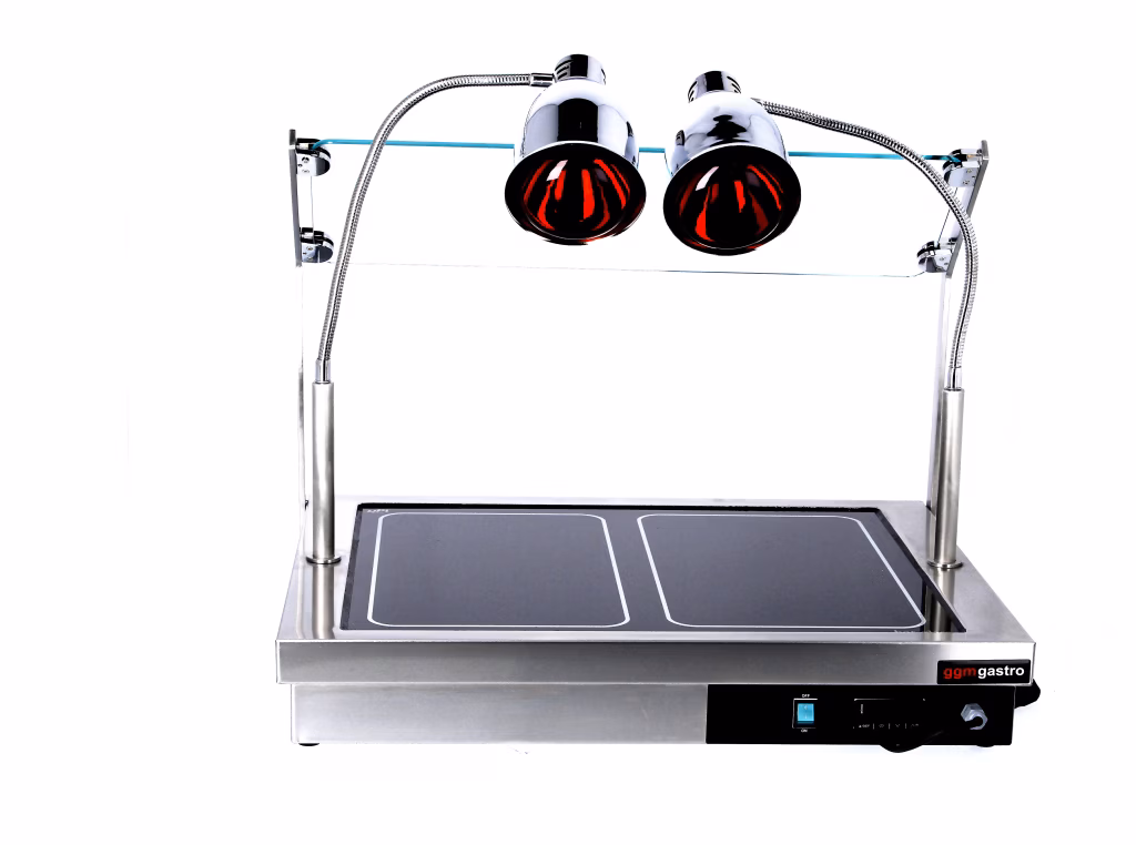 Płyta grzewcza z płytą szklano-ceramiczną – 1,3 kW – z 2 lampami na podczerwień