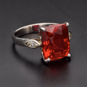 Platinum Lab Ruby & Diamond Ring