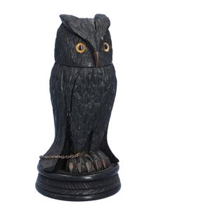 19th Century Irish Bog Oak Owl Inkwell Possibly by C Goggins