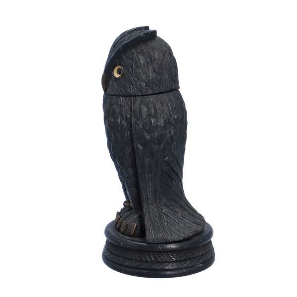 19th Century Irish Bog Oak Owl Inkwell Possibly by C Goggins