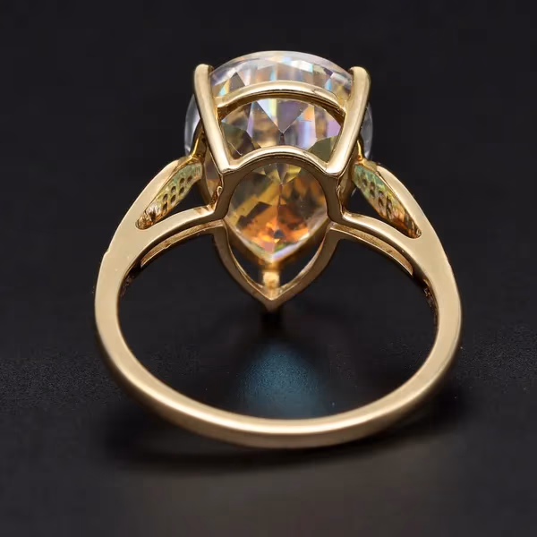 Gold Topaz Diamond Ring