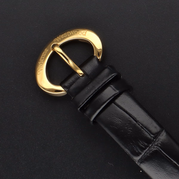 Vivienne Westwood Gold & Black Leather Watch