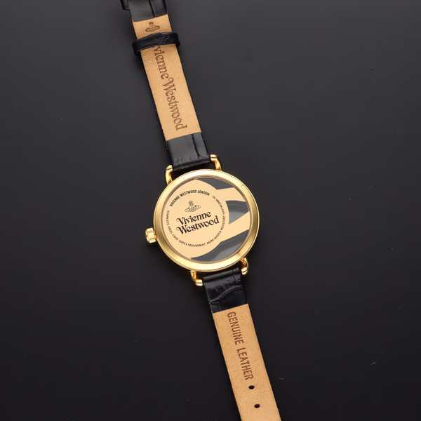 Vivienne Westwood Gold & Black Leather Watch