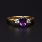 18ct Gold Diamond and Amethyst Ring