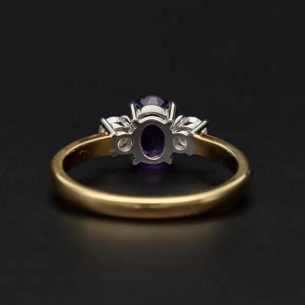 18ct Gold Diamond and Amethyst Ring