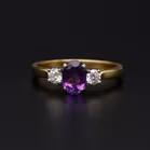18ct Gold Diamond and Amethyst Ring