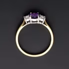 18ct Gold Diamond and Amethyst Ring