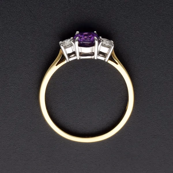 18ct Gold Diamond and Amethyst Ring