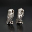 Pair of Elizabeth II Silver Owl Salt and Pepper