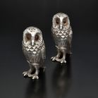Pair of Elizabeth II Silver Owl Salt and Pepper