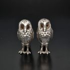 Pair of Elizabeth II Silver Owl Salt and Pepper