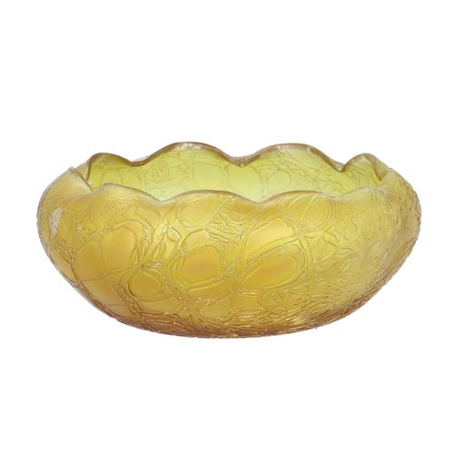 Art Nouveau Yellow Glass Bowl by Loetz image-1
