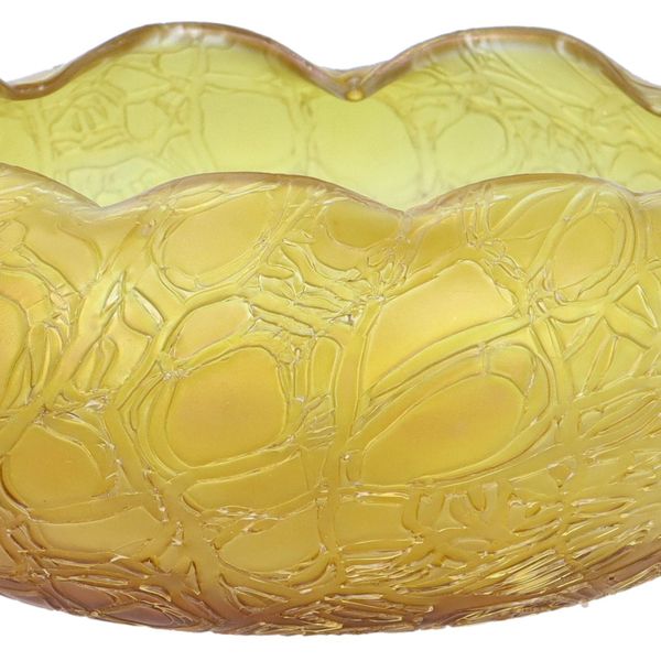 Art Nouveau Yellow Glass Bowl by Loetz