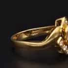 18ct Gold Sapphire Retro Ring. London 1980