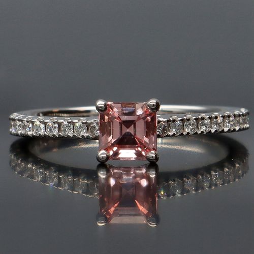 18ct White Gold Pink Sapphire and Diamonds Ring image-4