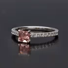 18ct White Gold Pink Sapphire and Diamonds Ring