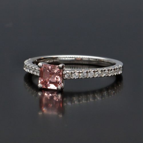 18ct White Gold Pink Sapphire and Diamonds Ring image-3