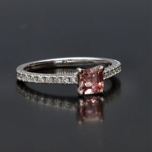 18ct White Gold Pink Sapphire and Diamonds Ring