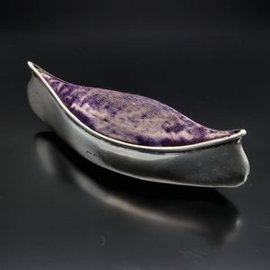 Edwardian Silver Pin Cushion in the form of a Canoe