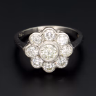 Platinum Diamond Daisy Ring