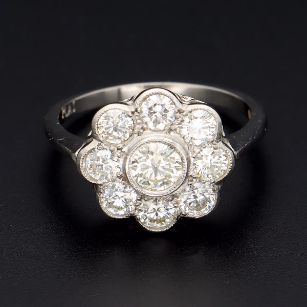 Platinum Diamond Daisy Ring
