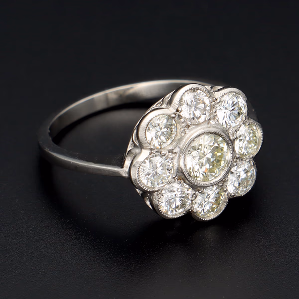 Platinum Diamond Daisy Ring