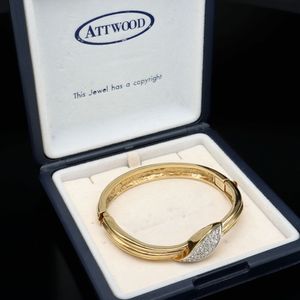 Rare Vintage 22ct Gold Plated Attwood & Sawyer Bangle