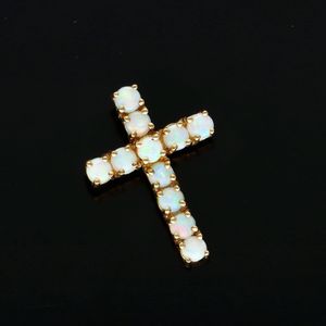 Vintage 9ct Gold Opal Cross