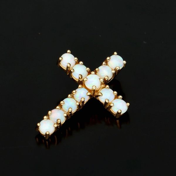 Vintage 9ct Gold Opal Cross