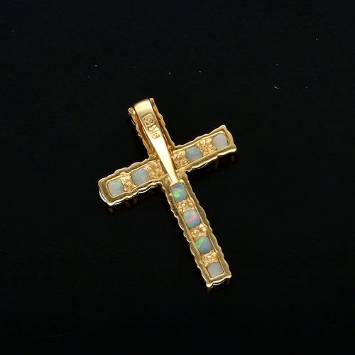 Vintage 9ct Gold Opal Cross image-4