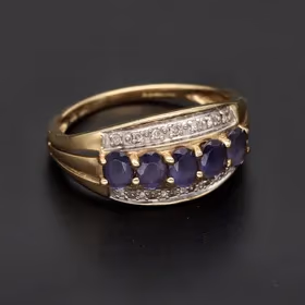 Gold Tanzanite Diamond Ring