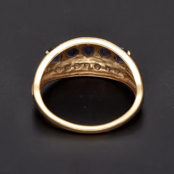 Gold Tanzanite Diamond Ring