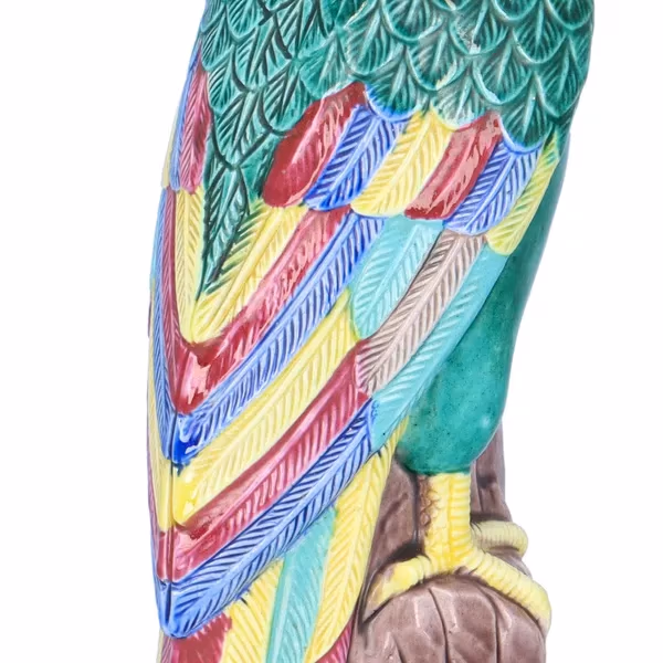 Chinese 20th Century Pair of Porcelain Parrots