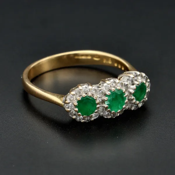 18ct Gold Emerald and Diamond Ring