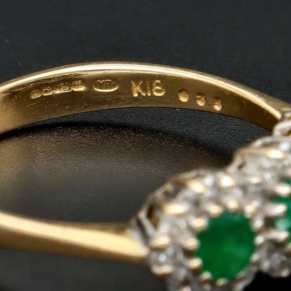 18ct Gold Emerald and Diamond Ring
