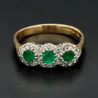 18ct Gold Emerald and Diamond Ring